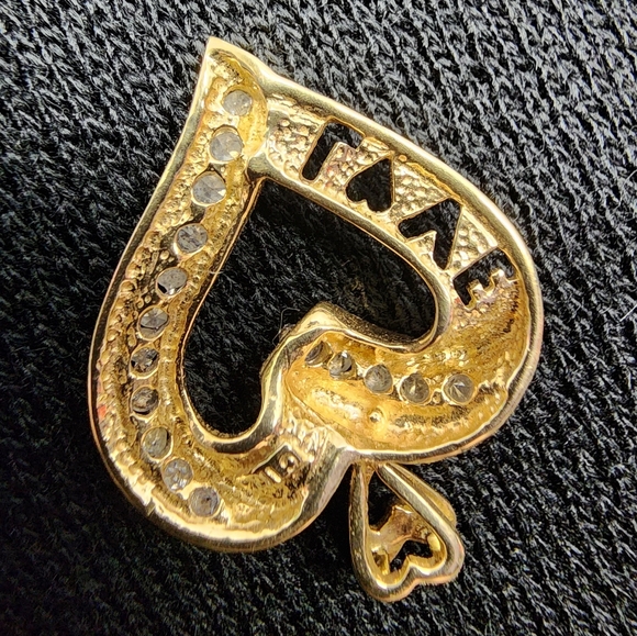 Natural Diamonds 10k yellow gold Love heart pendant - Picture 11 of 12